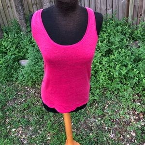 Majestic Filatures Paris hot pink sheer linen tank